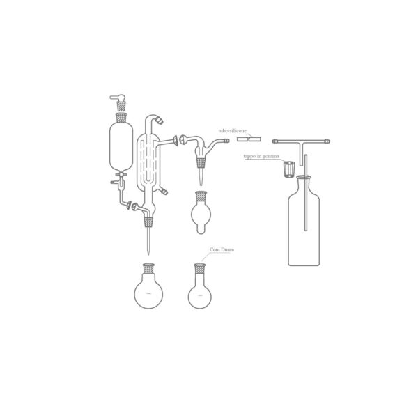 Apparecchi di Distillazione per determinazione anidride solforosa componibile